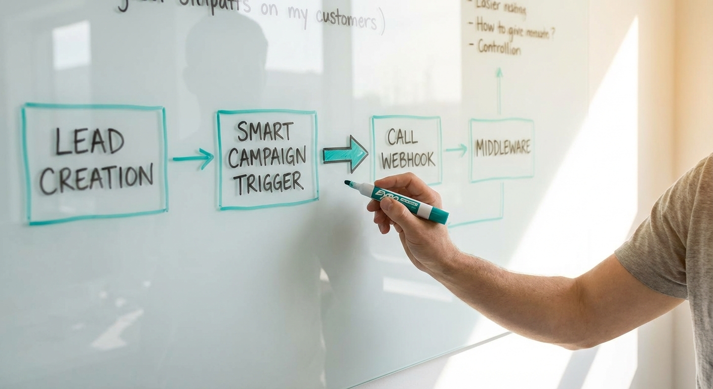 Engage Squad Marketo lead sync tutorial architecture diagram showing data flow