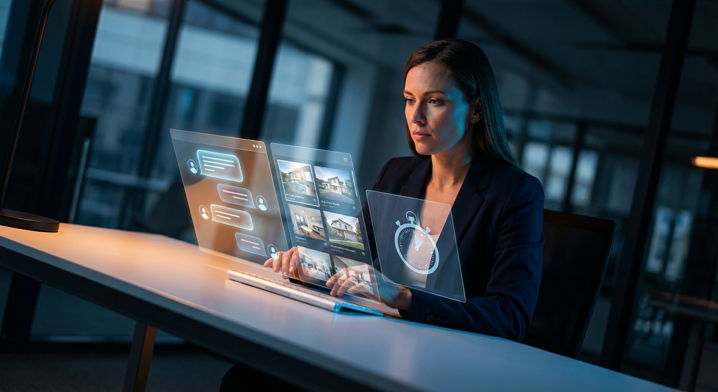 Real Estate triples lead contact rate with AI follow-up: agent desk holographic data