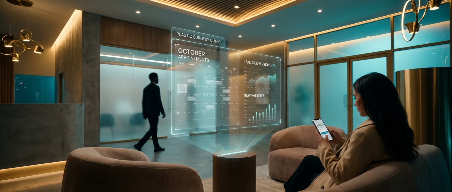 AI lead qualification for US cosmetic surgery clinics visual overview